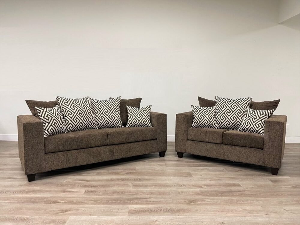 110 - Mocha Sofa & Loveseat