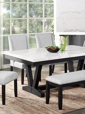 1320-6P VARLEY MARBLE TBL/WING CHAIRS,BENCH