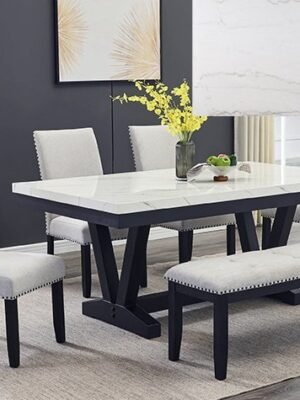 1320-6P/1320DV VARLEY MARBLE TBL/SIDE CHAIRS,BENCH
