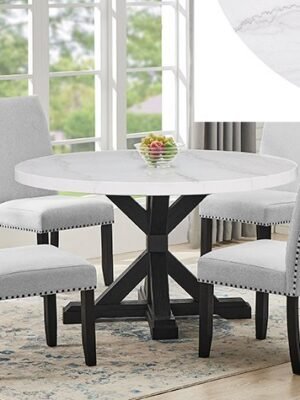 1320RD-5P VARLEY ROUND MARBLE DINING GROUP