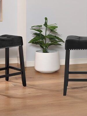 1715C-24-BK LENNON SADDLE COUNTER STOOL