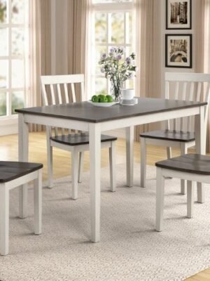 2182SET-WH/GY BRODY 5-PK DINETTE WHITE/GREY