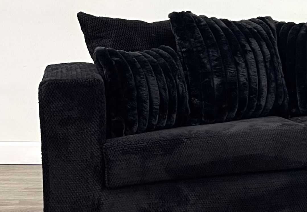 410-2PC-BLACK Sofa and Loveseat Set