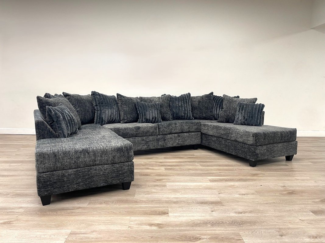 411-charcoal_orig.jpg 411 Charcoal - Double Chaise Sectional