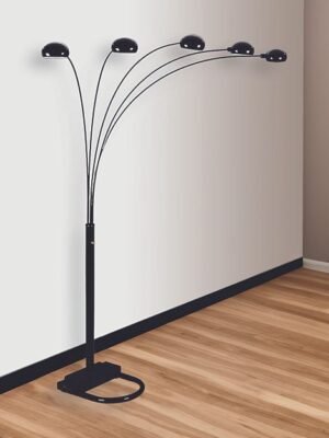 4888B-BK PEACOCK SHADE FLOOR LAMP BK 82"H