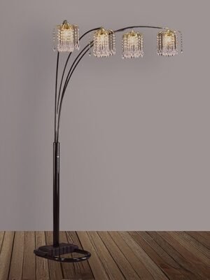 4893BK RAIN DROP ARC LAMP 84"H BLACK
