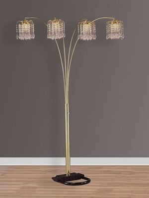 4893G RAIN DROP ARC LAMP 84"H GOLD