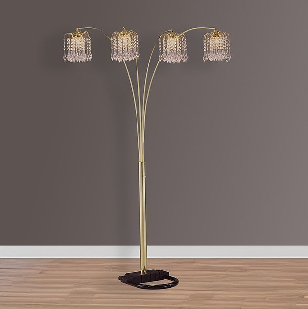 4893G.jpeg 4893G RAIN DROP ARC LAMP 84"H GOLD