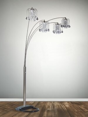 4893PEW RAIN DROP ARC LAMP 84"H PEWTER