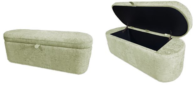 4924GR-BENCH PHILIPA STORAGE BENCH-L.GREEN TWEED
