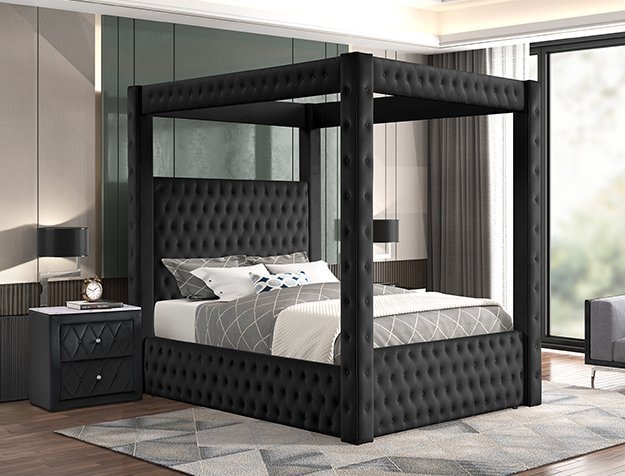 5114BK.jpeg 5114BK ANNABELLE CANOPY BED BLACK