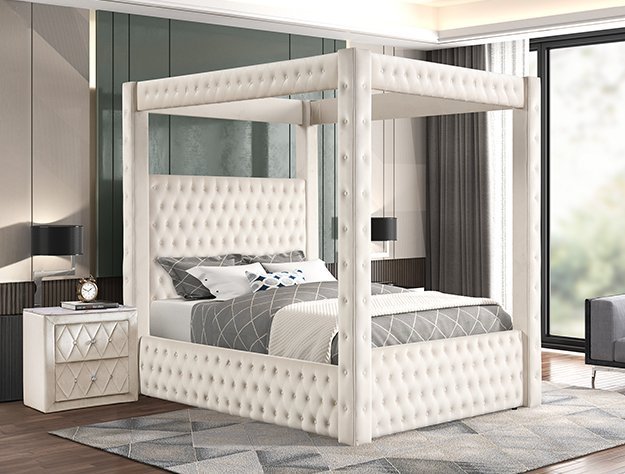5114IV.jpeg 5114IV ANNABELLE CANOPY BED IVORY