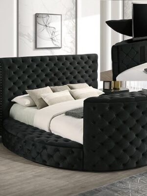 5212BK VOLTARE FIREPLACE/TV LIFT BED BLACK