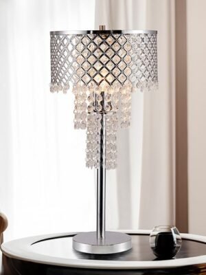 6239T-1 CRYSTAL ON MESH TABLE LAMP 24"H