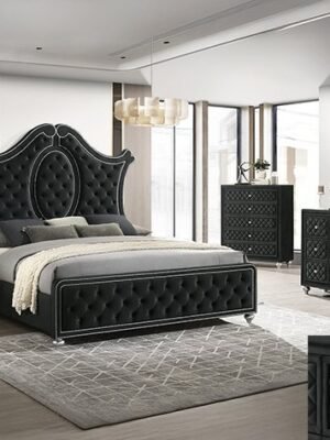 SETB2180 CAMEO PANEL BEDROOM GROUP - BLACK