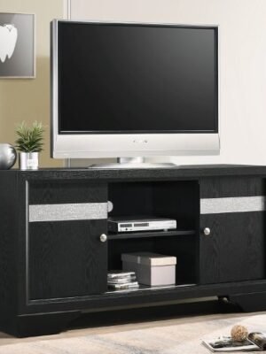 B4670-8 REGATA TV STAND BLACK/SILVER