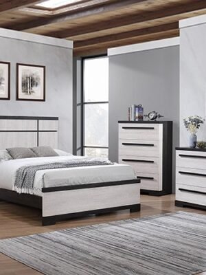 SETB8162 REMINGTON BEDROOM BLACK/WHITE
