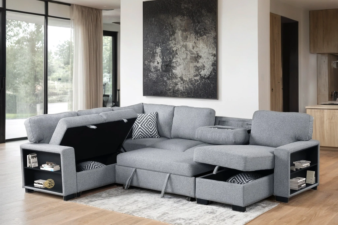 atlantic-gray.png Atlantic Gray Sectional With Pull-Out Bed