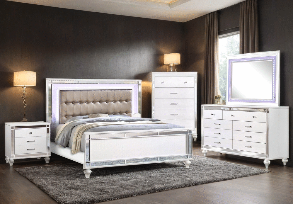Blanca2 White Bedroom Set Queen, King