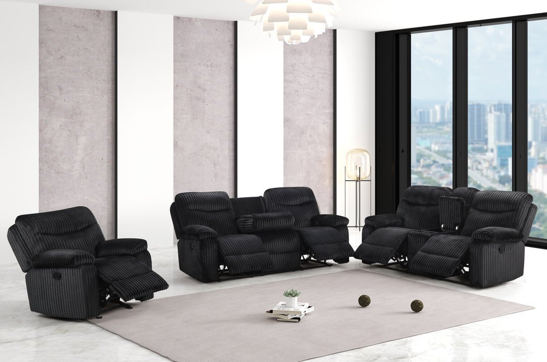 bravo-black-1_orig.jpg BRAVO - Black 3pc Reclining Set