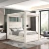 Castle Cream Platform Bed - Queen, King
