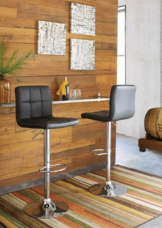D120-130 Black Swivel Barstool