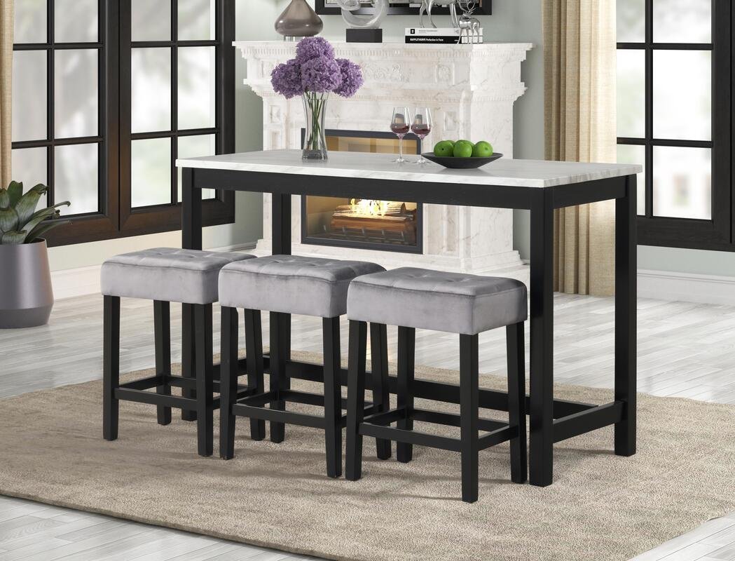 gloria-grey_orig.jpeg Gloria Grey - Pub Table + 3 Chair Set
