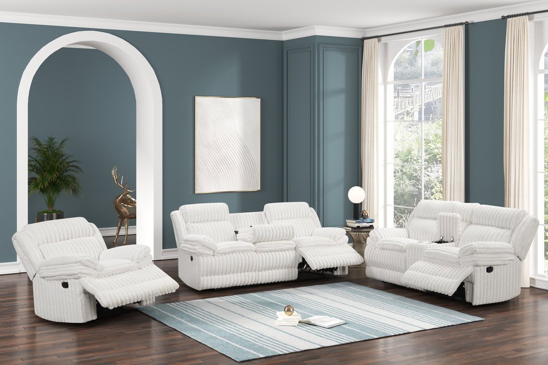 heaven_orig.jpg Heaven - White 3pc Reclining Set