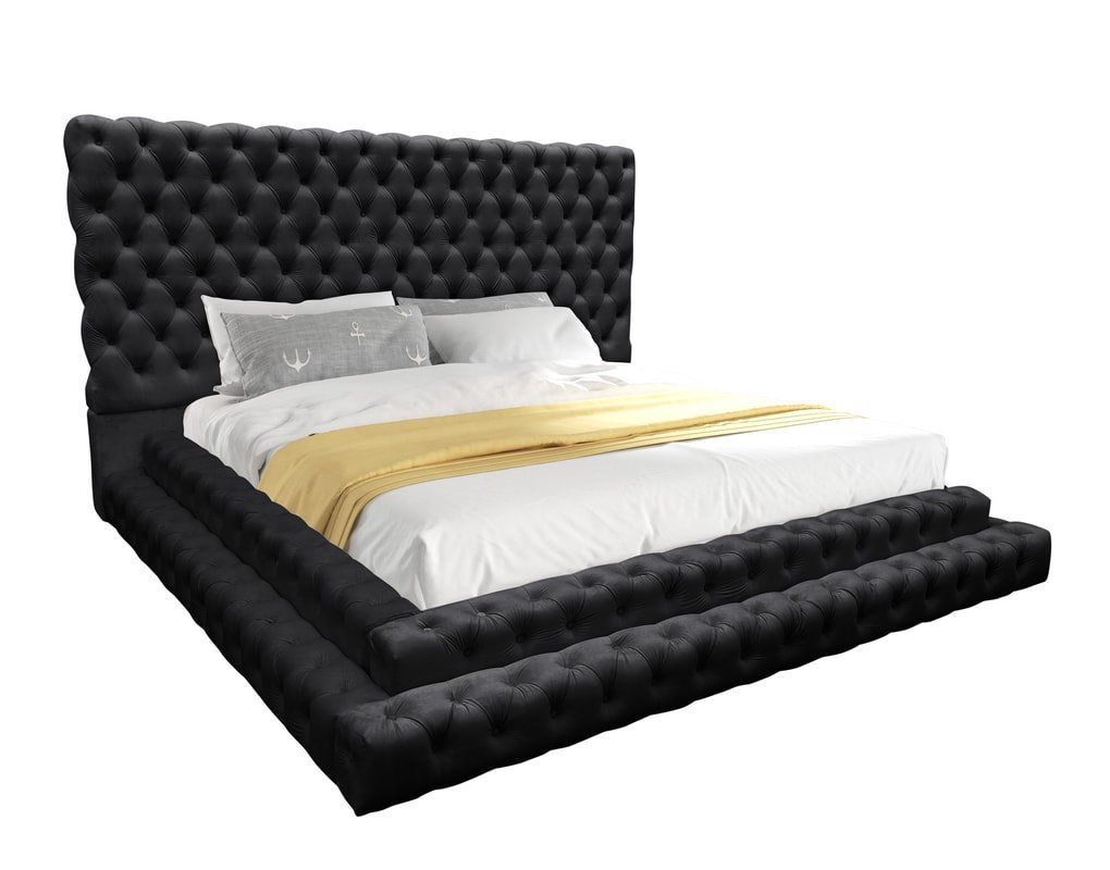 kiki-1_orig.jpeg KIKI Black Platform Bed - Queen, King