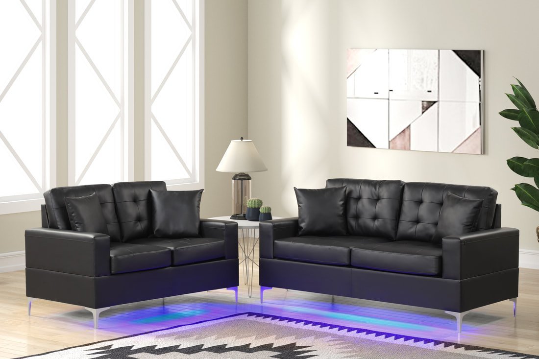 miami-black-1_orig-2.jpg Miami Black - Sofa & Loveseat Set (LED LIGHTS)