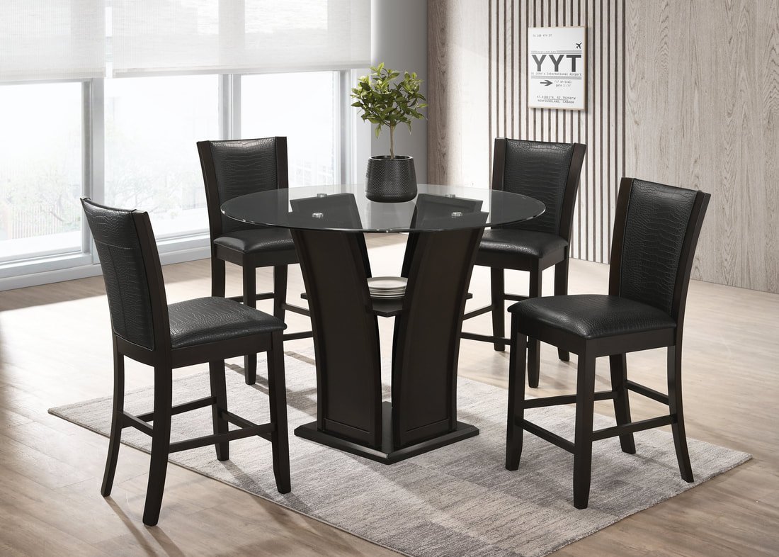 orlando-pub-black-1-4_orig.jpeg Orlando - Black Pub Table + 4 Chair Set