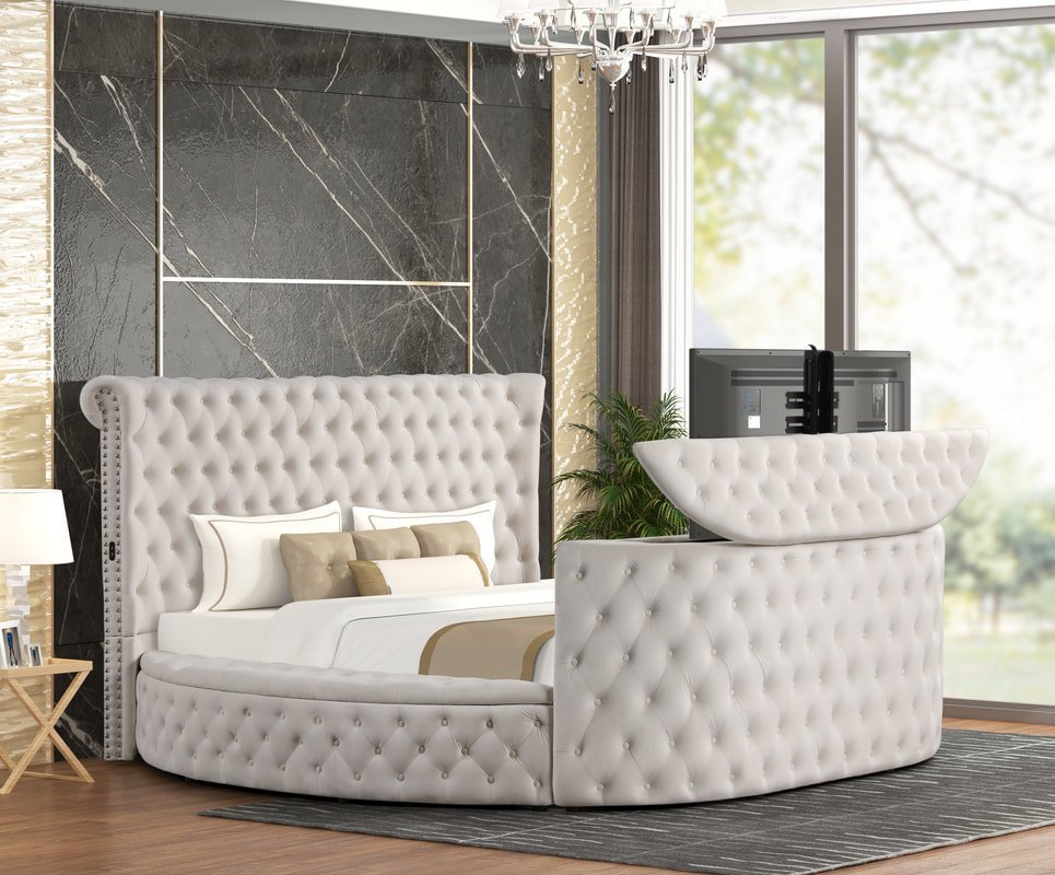 patron-beige-1_orig.jpeg Patron Beige Platform Bed - Queen, King