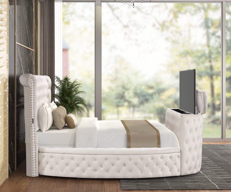 patron-beige-3_orig.jpeg Patron Beige Platform Bed - Queen, King