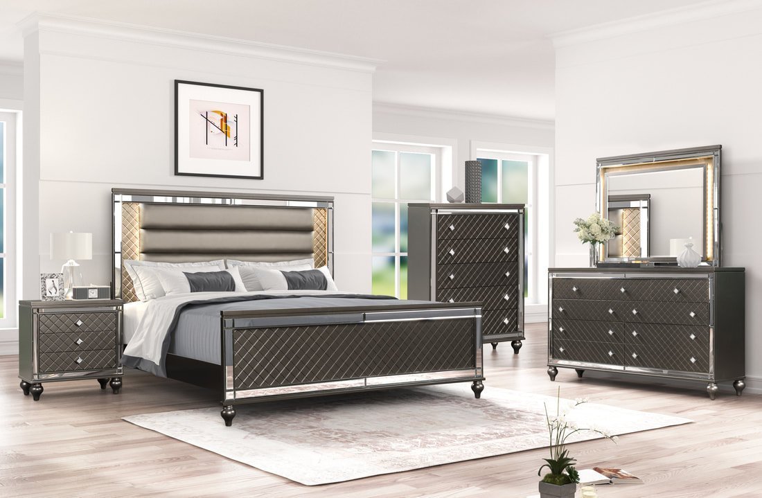 starcharcoal_orig.jpeg Stars Charcoal - 5PC Bedroom Set Queen, King